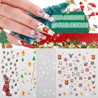 Zoance 8 Sheets Christmas Nail Art Stickers Decals Self-adhesive Pegatinas U  24