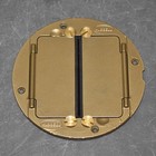 Hubbell Floor Box Plate Cover S1tfcbrs  Round  2 Gang  Brass  Tile Flange  Gold