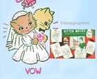 1940s Vtg Superior Embroidery Transfer 180 Uncut Kitten Romance Tea Towels Orig