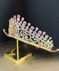 Gold Tiara  Princess Hairpiece  Wedding Tiara  Wedding Crown  Diamond Crystal