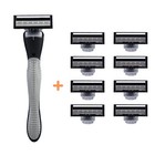 Men s Manual 5 Blade Razor With 8 Blade Refills Washable Manual Shaver For Face