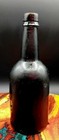 Antique Black Glass Spirits  pirate    Bottle - Swirls - Perfect Imperfections Rum