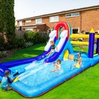 7-in-1 Kids Inflatable Water Slide Bounce House Water Park Splash Pool Blower