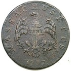 1787 6-g R-3  Massachusetts Cent Colonial Copper Coin