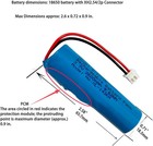 3 7v 2600mah 18650 Rechargeable Li-ion Battery With Jst Xh2 54 2p Connector Plug