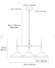 Lnc 3-light Black   Brass Island Chandelier  Bell Shades  Mid-century Modern
