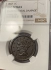 1847 Braided Hair Large Cent Ngc Uncirculated Ms