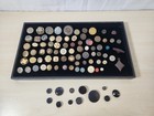 Vintage Assorted Gold Brass Copper Buttons Various Sizes Mixed Lot Of 87 Jeweled