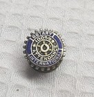 Vtg Solid 10kt Gold Rotary International 100  Attendance Screwback Lapel Hat Pin