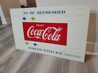 C 1960s Original Vintage Enjoy Coca Cola Sign Metal Fountain Service Ice Coke 