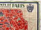 Original Vintage Map Paris Monuments Guide - France - Pictorial Map - 1940s