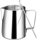 12 20oz Silver Milk Frothing Pitcher With Clear Scale Coffee With Latte Art Pen
