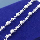 Womens 925 Sterling Silver Star And Beaded Adjustable Anklet Ankle Bracelet