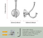 Towel Hook Bathroom-2 Pack Polished Nickel pvd-nickel  Double Robe towel Hook Wa