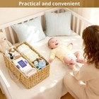Best Large Baby Diaper Caddy Organizer  Handwoven Water Hyacinth Storage Basket