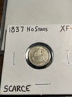 1837-p Seated Liberty Silver Half Dime H10c Extra Fine  Xf  Plus Type 1 No Stars
