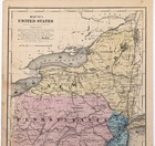 1847 Map  New York - New Jersey - Pennsylvania - Original  10x8  D  Burgess