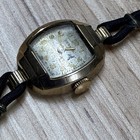 Vintage Benrus Women   s Manual Mechanical Cushion Watch Gold Tone Silver Dial
