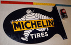 Vintage Michelin Tires Bibendum Man Cigar 22 5  Metal Gasoline   Oil Flange Sign