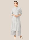 Women Cotton Blend Kurta Palazzo Set Indian Office Wear Ethnic Kurti Set Dress