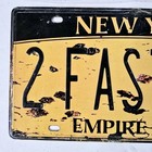 New York Booster License Plate     free         2 Fast For U   Vintage Look Novelty