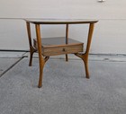 Vintage Mid Century Modern Atomic Floating Drawer Walnut Formica End Table J25