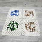 18 Handmade Crochet Granny Squares Assorted Colors Craft Lot Yarn Supply 7x7 