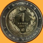 2021 Turkey 1 Kurush Karakulak Cat Brilliant Uncirculated Bu Coin  942912
