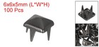 100 Pcs Pyramid Rivets For Clothing  6mm 4-jaw Square Rivets  Black