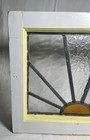 Art Deco Sunburst Leaded Stain-glass Window 16 1 2    X 14 1 2   