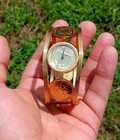 1987 Franklin Mint The Golden Caribbean Coin Watch  22k Plated 