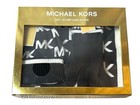 Michael Kors Mk Logo Black White Knit Beanie Hat Scarf Gloves 3-pc Gift Set Nib