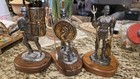 Marvelous Vintage Pewter Michael Ricker Signed Gladiator Statues 8 -10   rare 