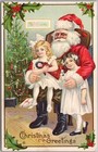 Lot Of 6 Antique Santa Claus Christmas Postcards Victorian Children toys set