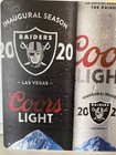 Coors Light Beer Las Vegas Raiders Aluminum Sign - Oakland Los Angeles