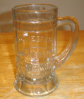 Antique Vintage Rochester Root Beer Embossed Glass Mugs Flared Bottom  set Of 4 