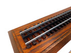 20  3 Rail O Scale Clear Box Train Display Stand Walnut Brown Wood Miniature