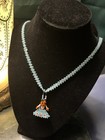 Vintage Native American Seed Beaded Turquoise B Blue Indian Woman Necklace