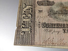Antique 1864  10-dollar Banknote Confederate States Of America Civil War Money