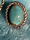 Earrings Sterling Silver Turquoise Studs Bh Pierced Native American Indian Oval