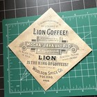 1890   s Lion Coffee  Woolson Spice Co    Christmas new Year Dream Trade Card