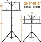 Music Stand - 2 In 1 Dual-use Desktop Book Stand Folding Music Holder Portabl   
