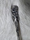 Antique Sterling Silver Souvenir Caviar Spoon Shell Bowl   Nude Mermaid Handle