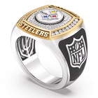Pittsburgh Steelers True Fan 1 2 Ct Diamond Two-tone Yellow Gold   Silver Ring
