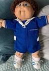 Cabbage Patch Kids 1982 16in Boy Doll Brown Fuzzy Hair Blue Eyes Sailor