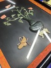 Vintage Chinese Hardstone Inlay Wall Panel - Floral Vase Design - 14    X 11   