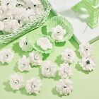 100   Artificial White Rose Silk Fake Flower Head Wedding Party Xmas Diy Decor Us