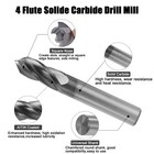 10pcs 4 Flute 90 Degree 3 8 x1 x2-1 2  Solid Carbide Drill Mill - Altin Coated