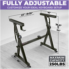 2-tier Rolling Z-style Piano Stand W  Wheels Adjustable For 54-88 Key Keyboards
