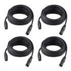 25ft Dmx Cable 4-pack  3 Pin Xlr Male To Female Stage Light Signal Wire  Metal C